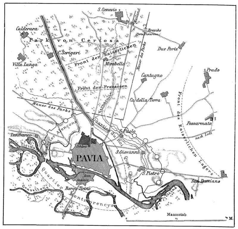 Plan of the Battle of Pavia