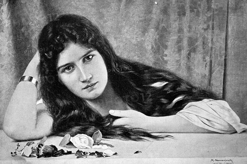 Young Woman with Long Hair
