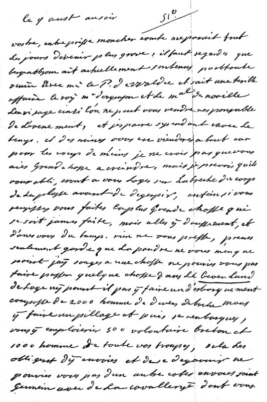 Letter from Hermann Moritz Count of Saxony