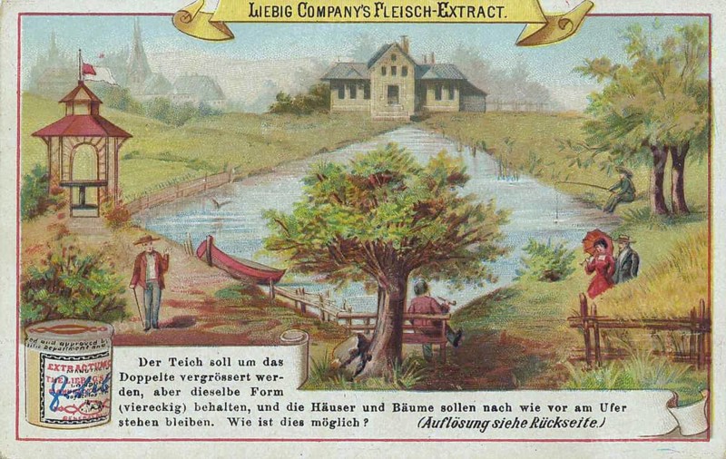 Picture series puzzle: The pond should be doubled in size