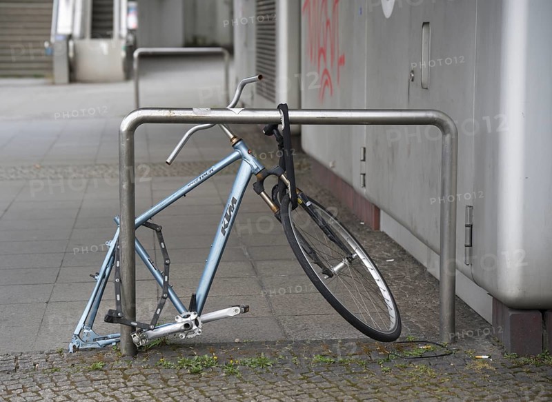 Remainder of a bicycle secured with two locks