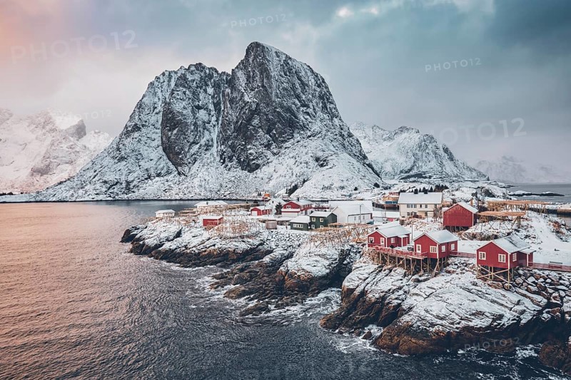 Famous tourist attraction Hamnoy fishing village on Lofoten Islands