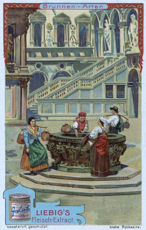 Series of different types of fountains
