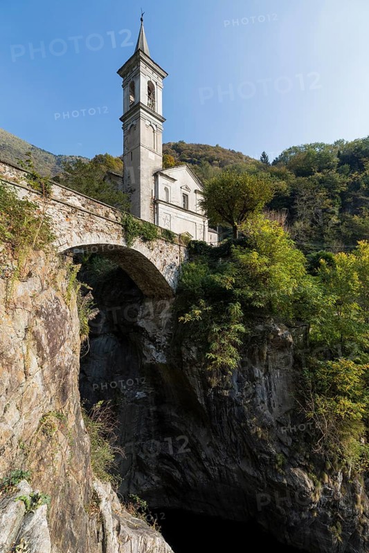The Orrido of Saint Anna Church over the Cannobino River