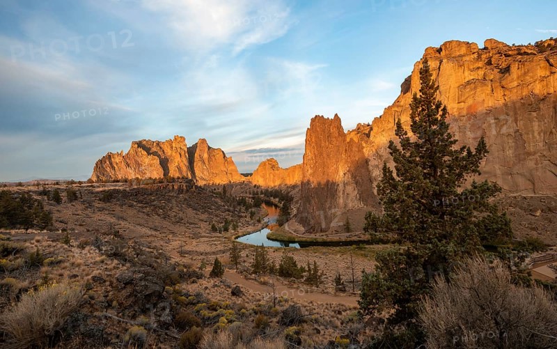 Red rock walls at sunrise