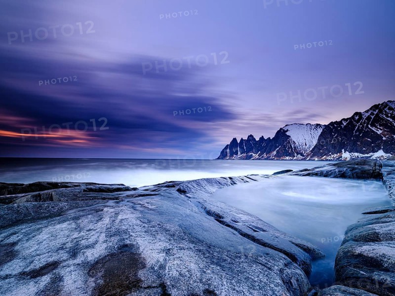 Natural pool on granite beach
