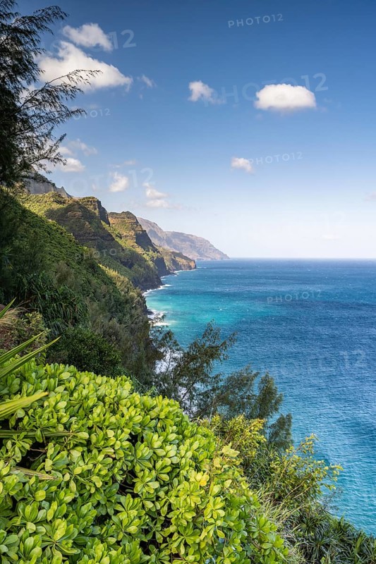 Blick vom Kalalau Trail auf die Na Pali Coast