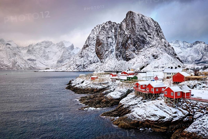 Famous tourist attraction Hamnoy fishing village on Lofoten Islands
