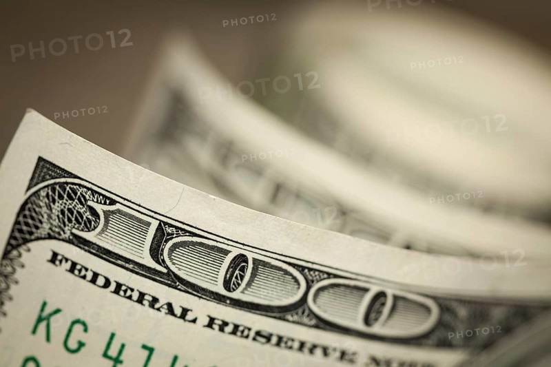 Abstract of one hundred dollar bills