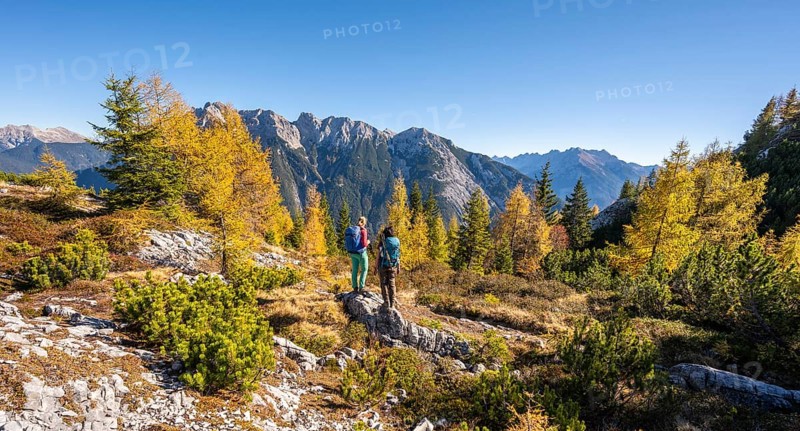 Two hikers in the landscape