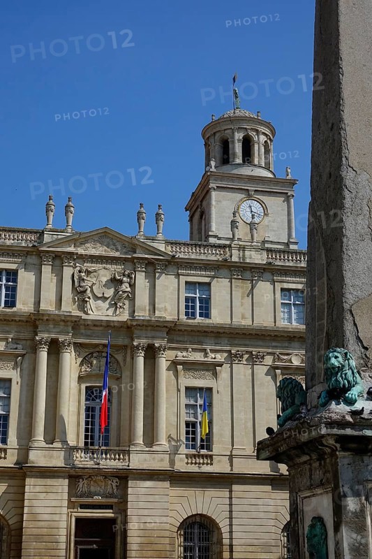 Place de la Republique with town hall Hotel de Ville and obelisk