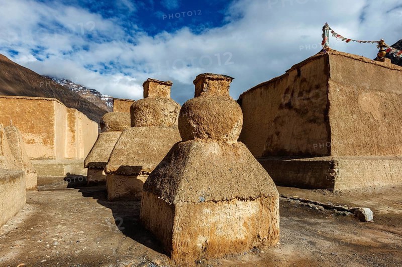 Buddhist gompas temple made of clay in Tabo village Spiti Valley