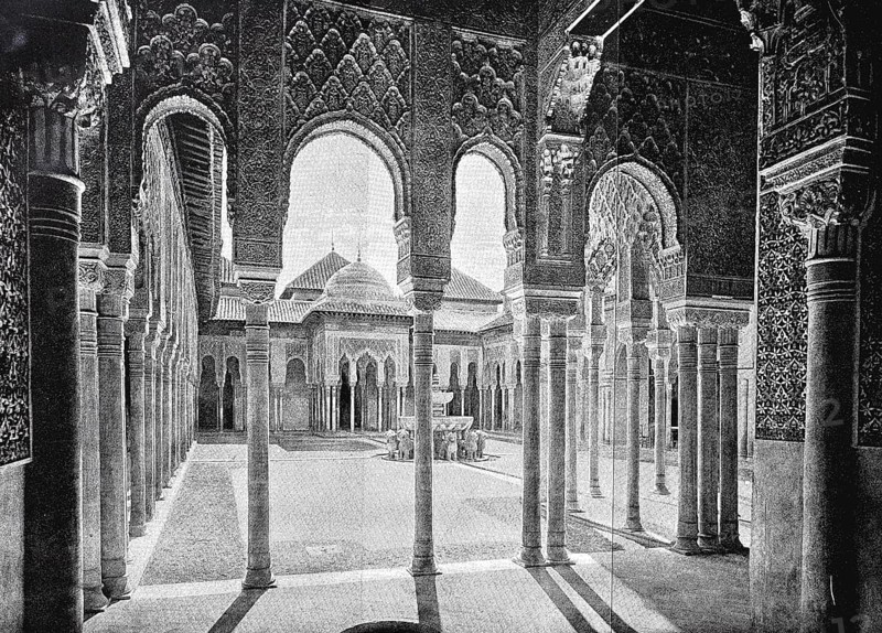 The Lion's Court at the Alhambra in Granade