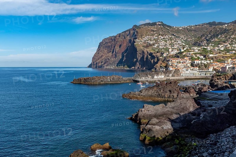 Village of Camara de Lobos with Cabo Girao in the background on Madeira