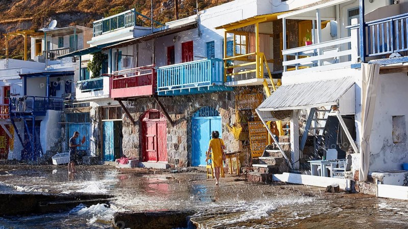 Colourful boathouses