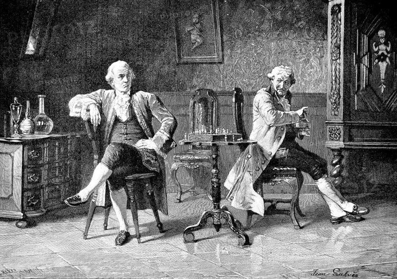 Two noble gentlemen have their game of chess