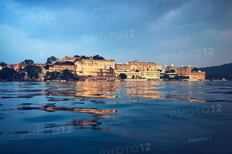 View of famous romantic luxury Rajasthan indian tourist landmark