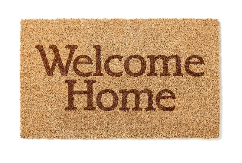 Welcome home mat isolated on A white background