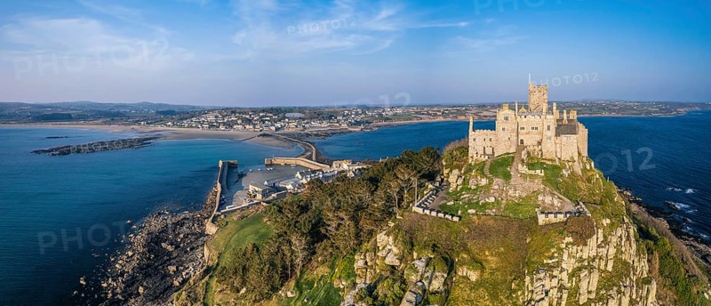 St Michaels Mount from a drone