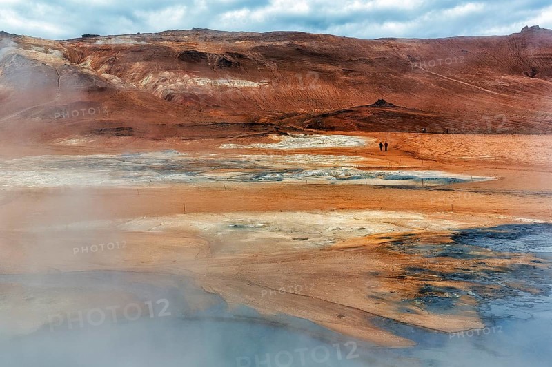 Steam from fumaroles