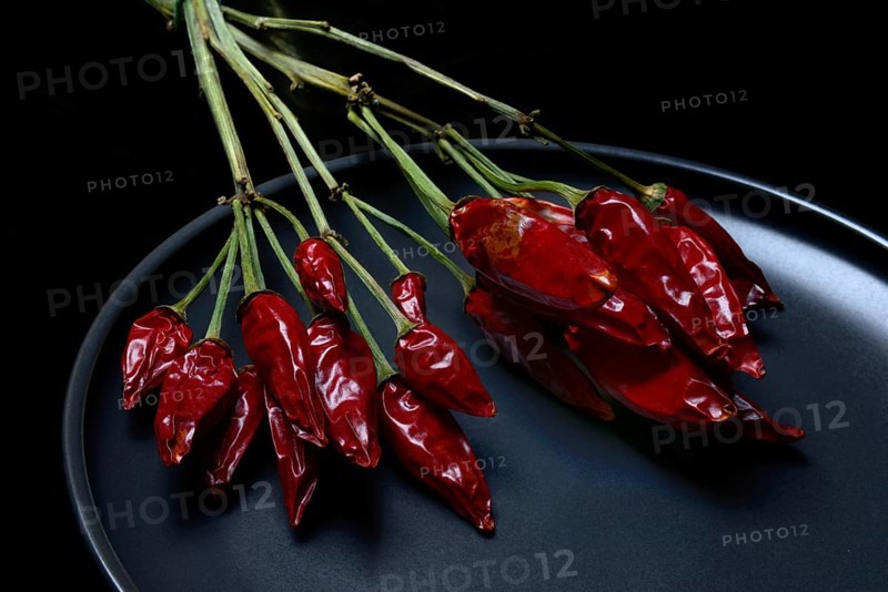 Dried chilli peppers on sweet pepper