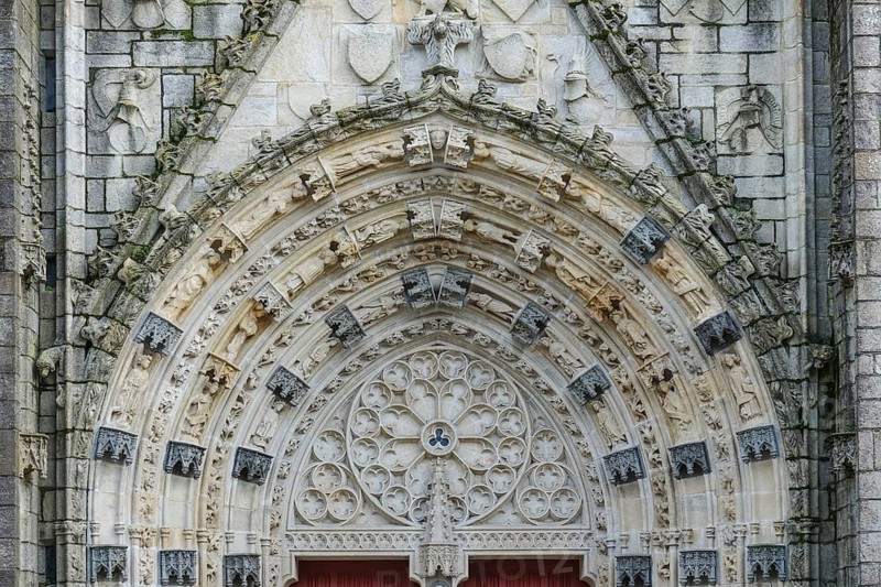 Main portal Gothic cathedral Saint-Corentin