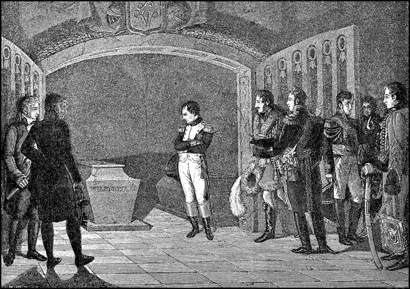 Napoleon in the tomb of Frederick the Great