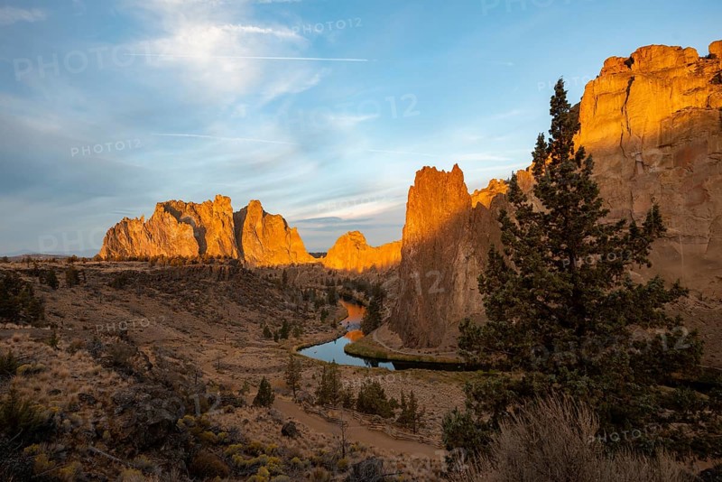 Red rock walls at sunrise