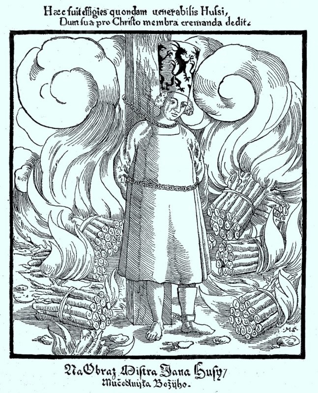 Jan Hus auf dem Scheiterhaufen