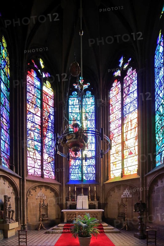 Chapel with leaded glass windows by Marc Chagall