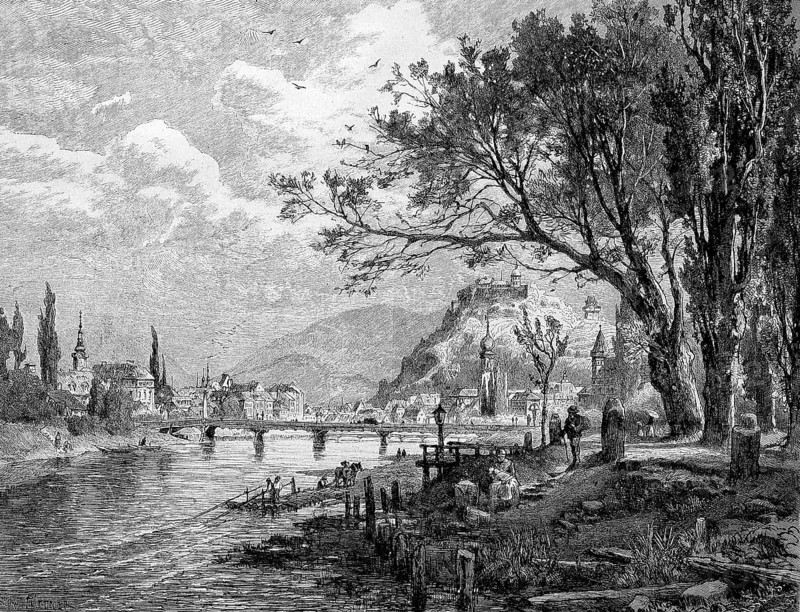 View of Graz and the Burgberg of Graz