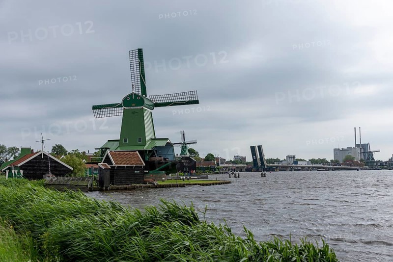 Historic windmills on the banks of the Zaan