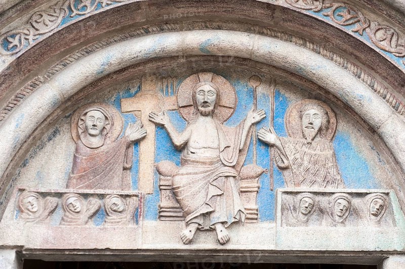 Medieval relief in the tympanum