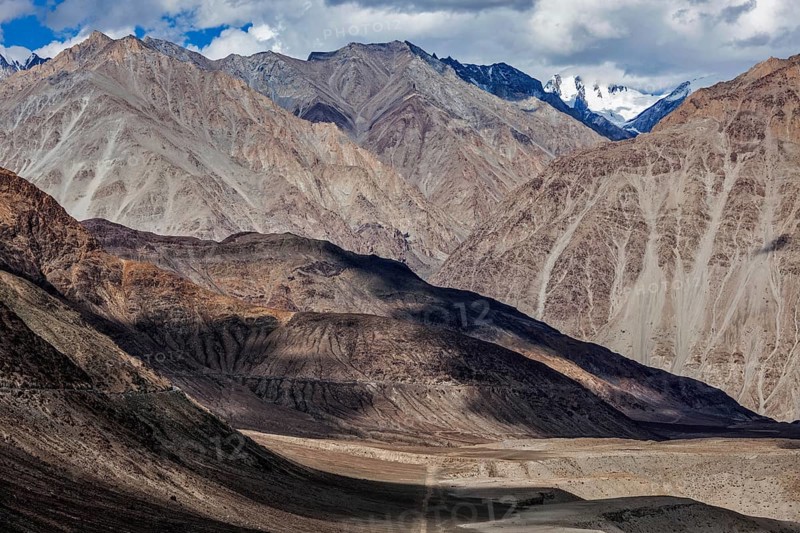 View of Himalayas mountains near Kardung La pass