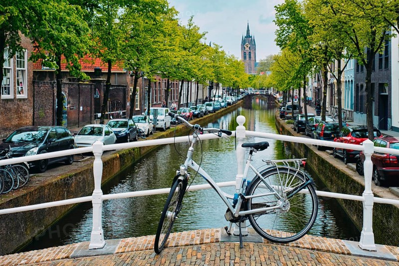 Picturesque Holland cityscape view