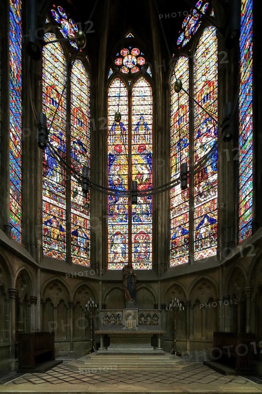 Chapel with leaded glass windows
