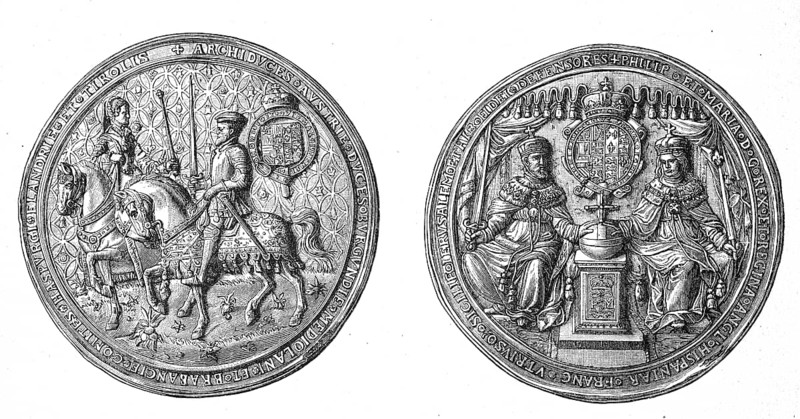 Seal and Contrast Seal of King Philip II of Spain and Queen Mary of England