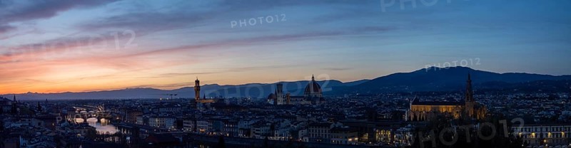 View of Florence after sunset from Piazzale Michelangelo