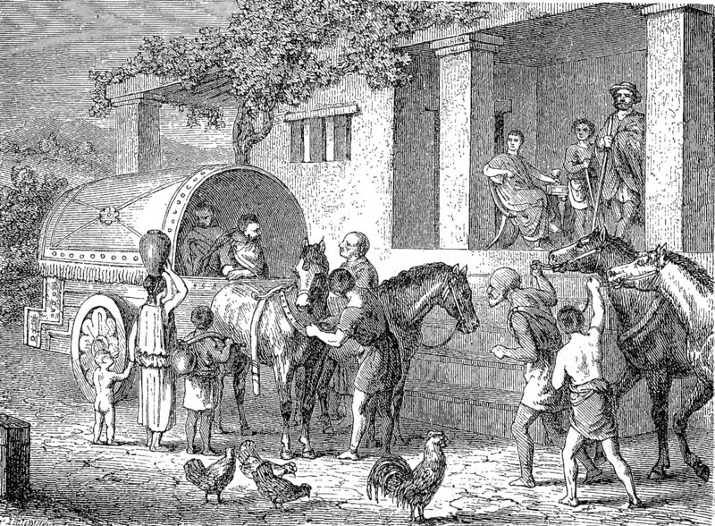 Roman stagecoach in the year 400