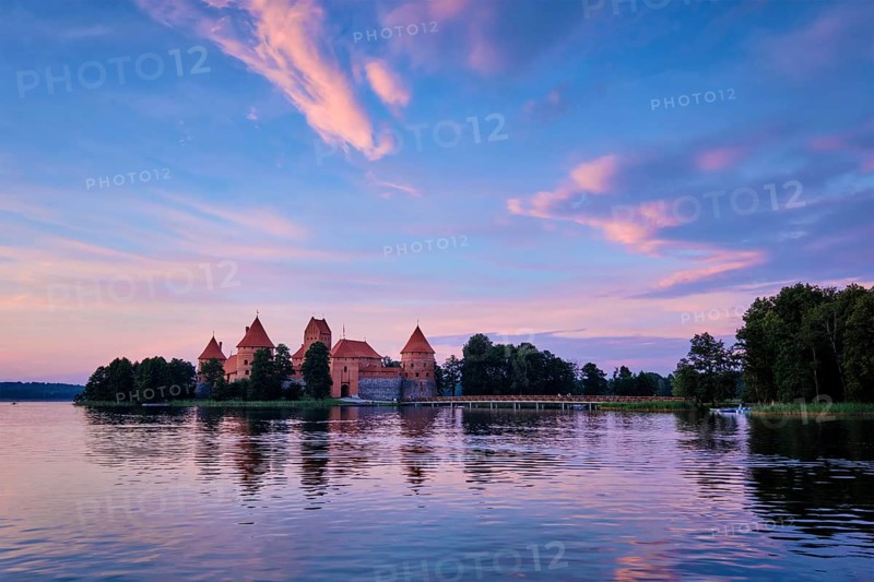 Trakai Island Castle in lake Galve