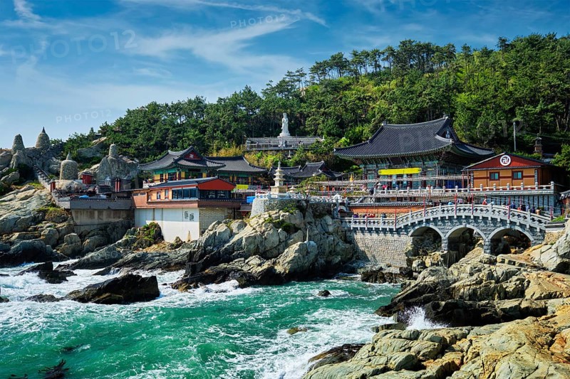 Haedong Yonggungsa Temple on sea shore. Busan
