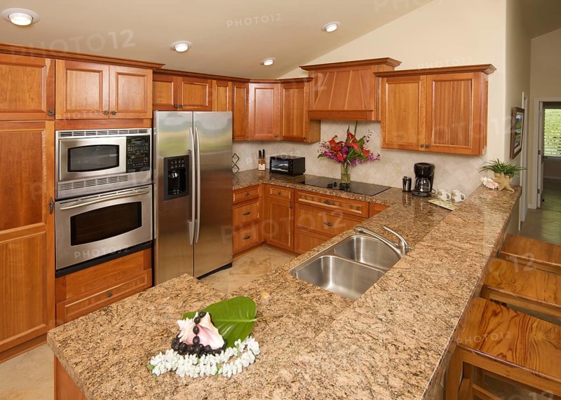 Modern kitchen with brushed aluminum appliances