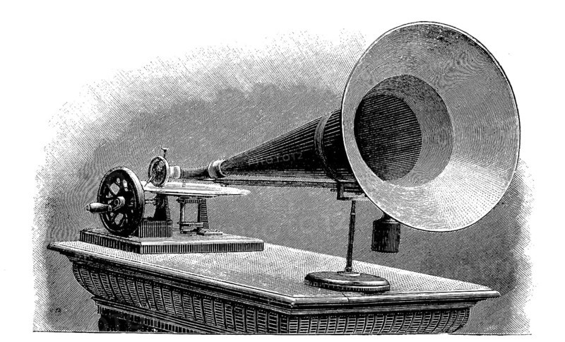 Playback gramophone with large bell