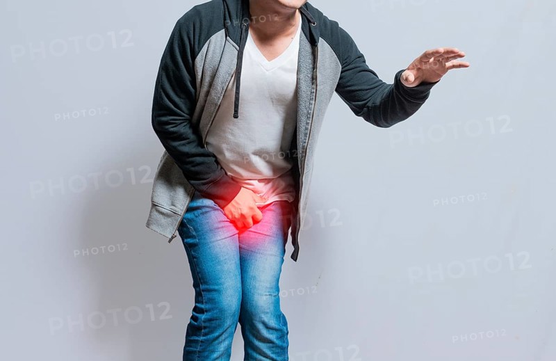 Urinary incontinence Medical problem. people with crotch pain