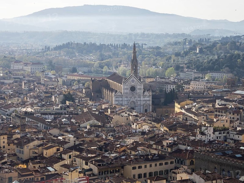 Stadtansicht von Florenz mit Basilika Santa Croce
