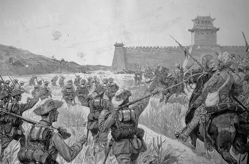 The capture of Lianghsiang in September 1900 by German infantry and Bengali warriors