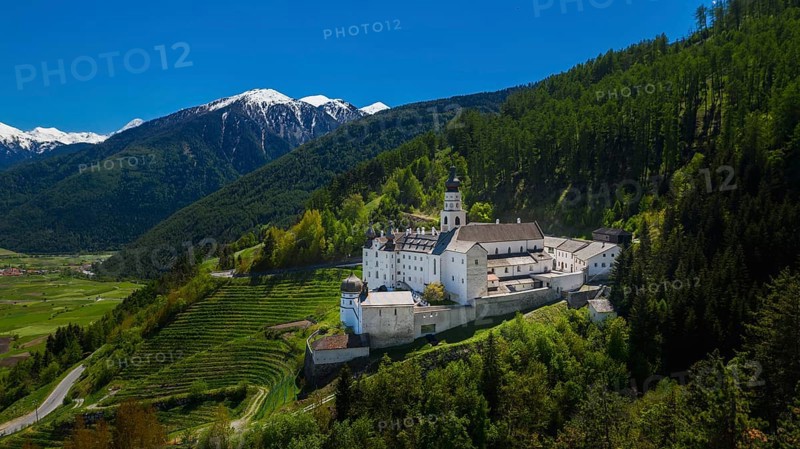 View of Abbazia di Monte Maria Val Venosta Burgusio