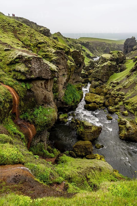 Rugged moss-covered canyon
