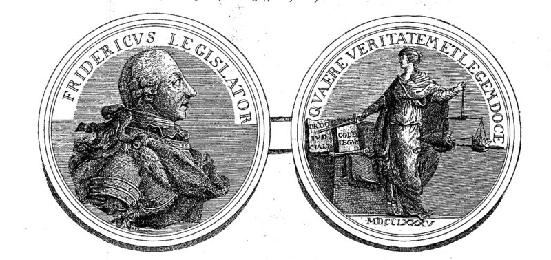 Commemorative coin on Frederick the Great as a legislator