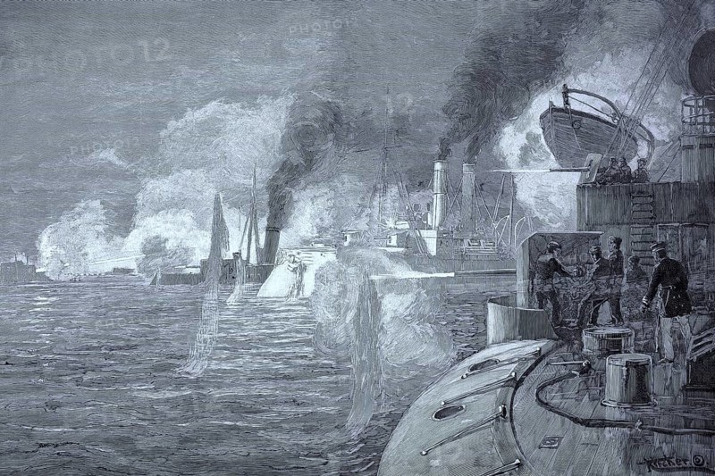 Fire of the Taku Fortresses or Dagu Fortresses in the First Opium War